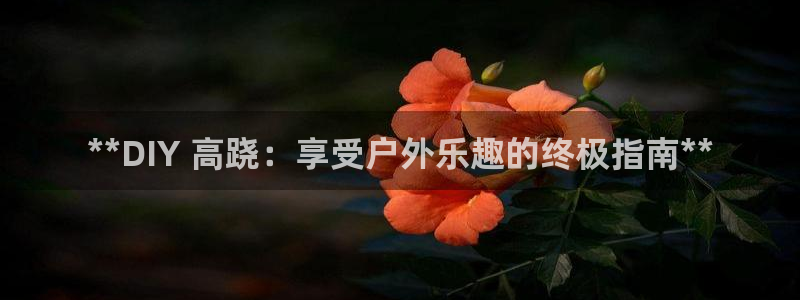 耀世平台升 411O31 耀世：**DIY 高跷：享