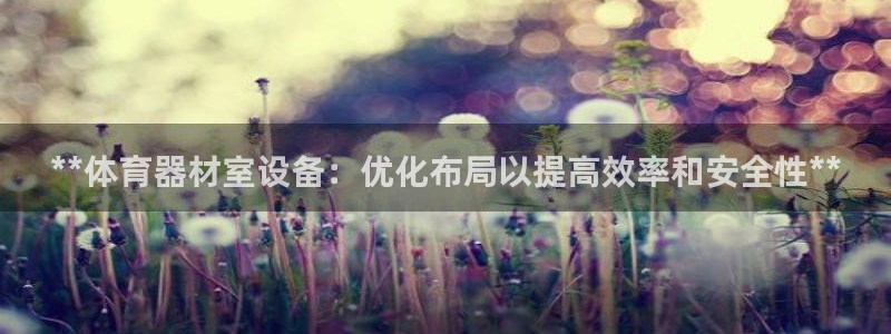 耀世微光mv：**体育器材室设备：优化布局以提高效率