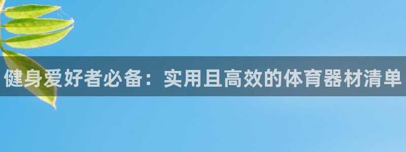 耀世影视：健身爱好者必备：实用且高效的体育器材清单